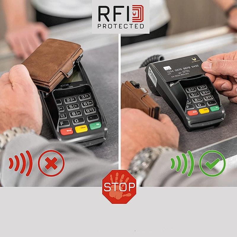Carteira Slim de Couro com Proteção RFID