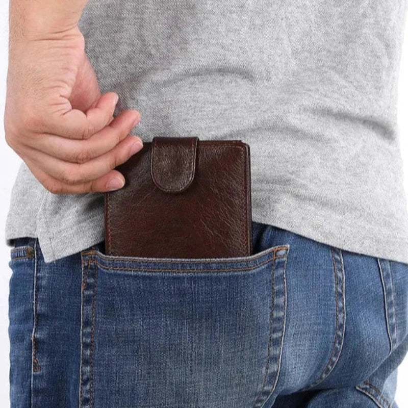 Carteira Masculina Couro Botão Séries Vitorini