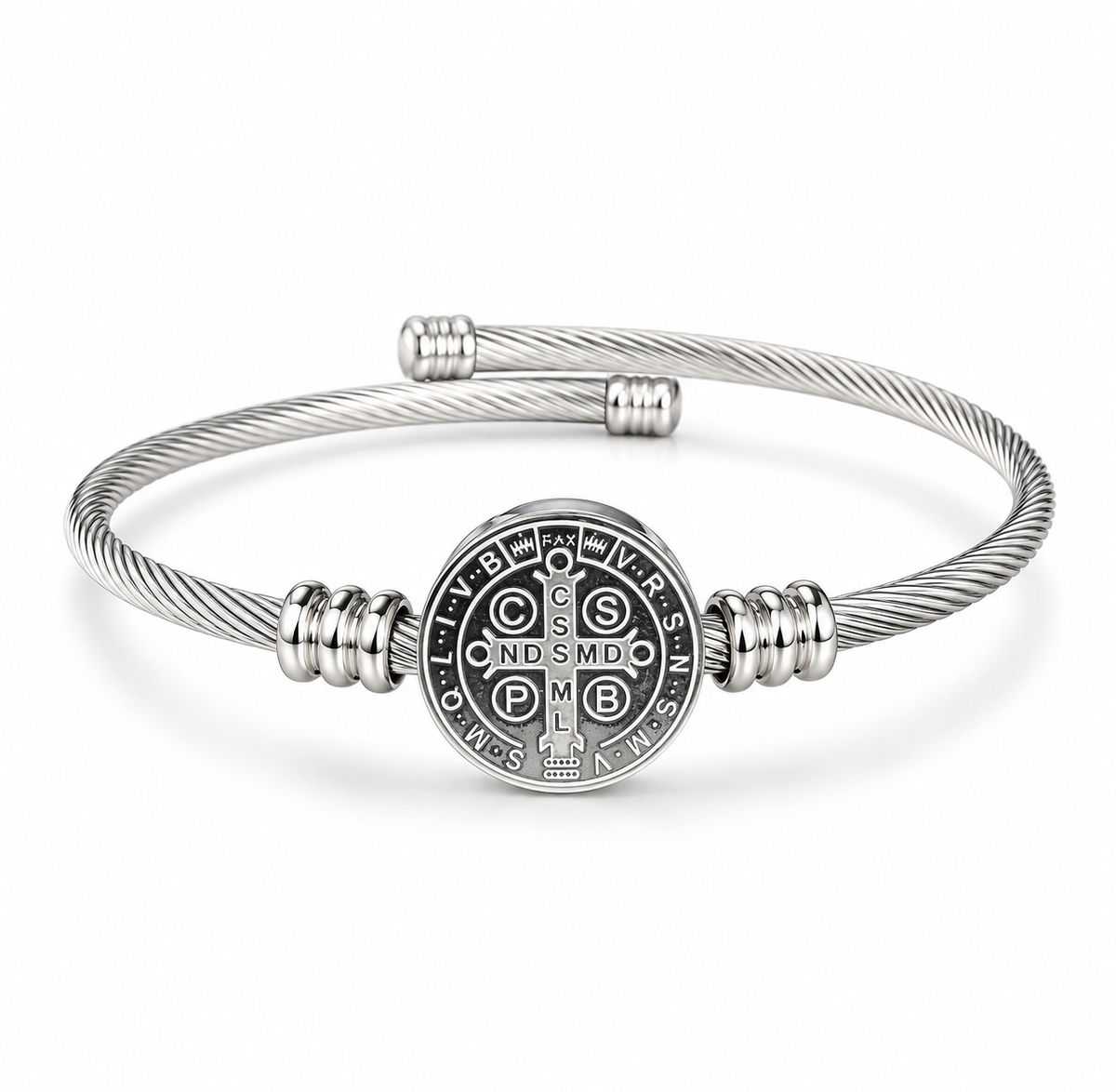 Pulseira Bracelete Vitorini São Bento | Ajustável em Aço Inoxidável 316L