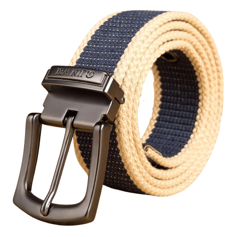 Cinto Casual Lona Ilhós Listras Masculino Vitorini