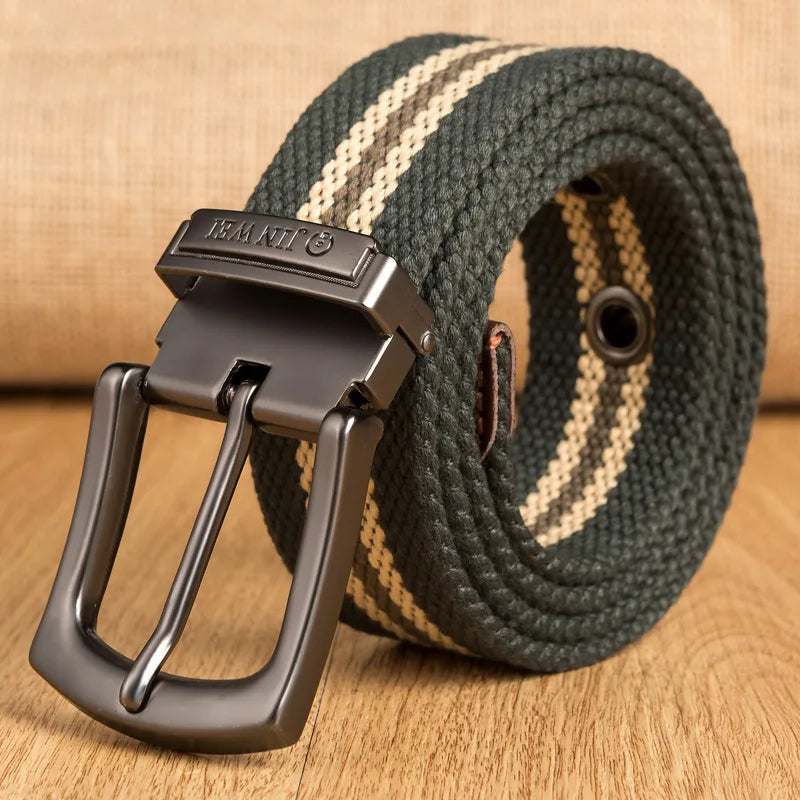 Cinto Casual Lona Ilhós Listras Masculino Vitorini