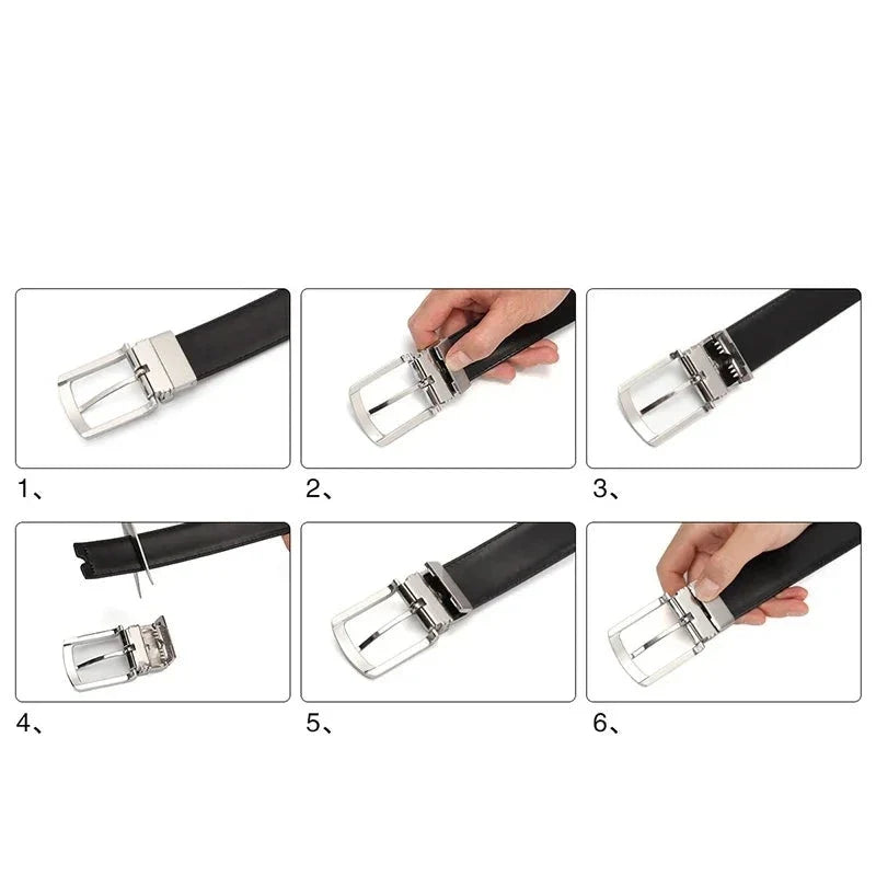 Cinto em Couro Vitorini com Fivela Reversível (ref.372)