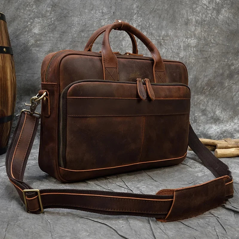 Pasta Maleta Vitorini em Couro Legítimo Rustic 15.6"pol.
