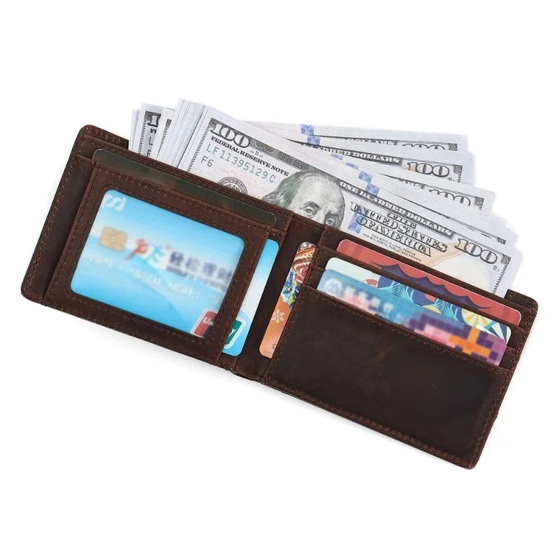 Carteira em Couro Legítimo Suporte AirTag RFID