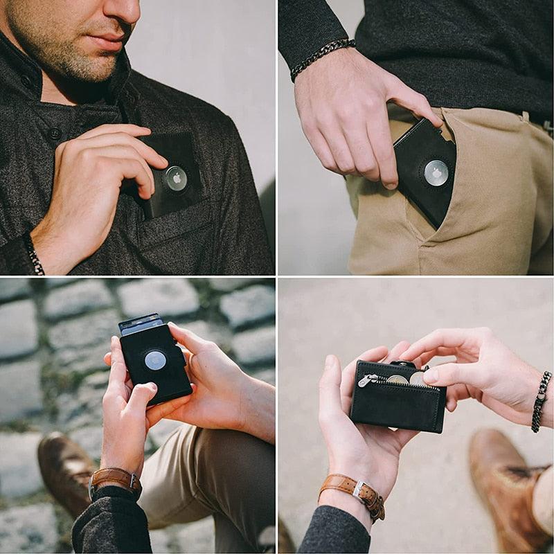 Carteira Masculina Slim Suporte AirTag