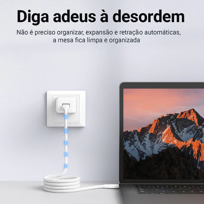Cabo Magnético Usb-c Tipo C| 100w Retrátil Reforçado | Iphone e Android