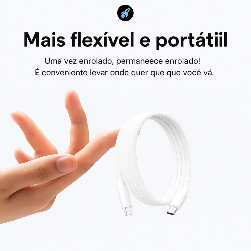Cabo Magnético Usb-c Tipo C| 100w Retrátil Reforçado | Iphone e Android